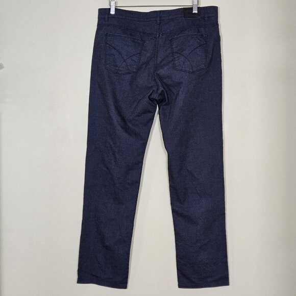 Brax Pants Mens 38x34 (32) Navy Straight Zip Fly Stretch Cooper Regular Preppy - Picture 2 of 16
